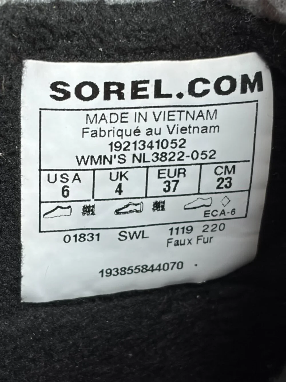 Sorel Whitney II‎ Short Lace Waterproof Gray Boots Women's Size 6